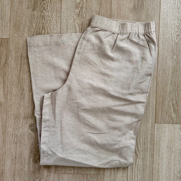 LOFT Pull On Straight Pants in Linen Blend - Picture 2 of 5